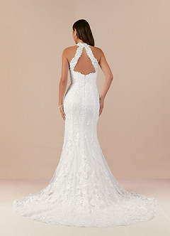 Azazie Eden Wedding Dresses Diamond White Mermaid Lace Dress image2