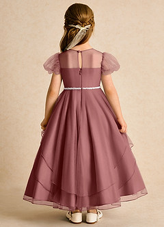 Azazie Duckie Flower Girl Dresses Amethyst Ball-Gown Pleated Tulle Dress image5