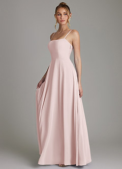 Azazie Elita Bridesmaid Dresses Blushing Pink A-Line Pleated Chiffon Dress image5