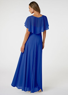 Azazie Jamie Bridesmaid Dresses Royal Blue A-Line Chiffon Dress image5