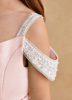 Azazie Judi Flower Girl Klänningar Klä A-Line i Matt satäng image5