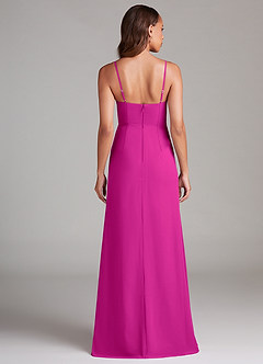 Azazie Maci Bridesmaid Dresses Fuchsia Sheath Pleated Chiffon Dress image7