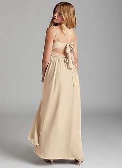 Azazie Zeya Junior Champagne A-Line Chiffon Dress image5