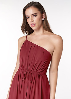 Azazie Hoya Final Sale Flowy One Shoulder Chiffon Bridesmaids Dress image6