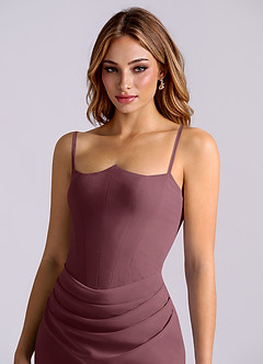 Azazie Debby Bridesmaid Dresses Sangria Mermaid Strapless Chiffon Dress image6