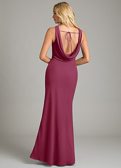 Azazie Rylina Bridesmaid Dresses Mulberry Mermaid Pleated Chiffon Dress image6