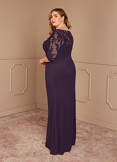 Azazie Alisondra Mother of the Bride Dresses Plum Sheath Scoop Lace Lace Dress image10