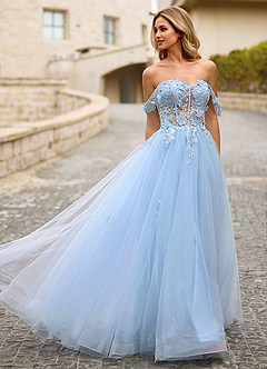 Eleanor Ljusblå 3D Blommig Spetsbalklänning image6