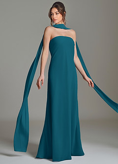Azazie Ilana Bridesmaid Dresses Ink Blue A-Line Strapless Chiffon Dress image5
