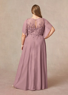 Azazie Cavell Mother of the Bride Dresses Dusty Rose A-Line Sequins Mesh Dress image11