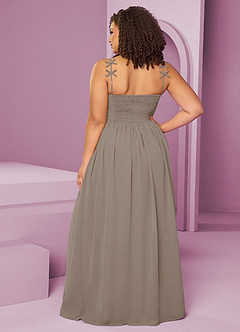 Barbie ♥ Azazie Brautjungfernkleider A-Linie Plissee Chiffon Kleid Taupe image15