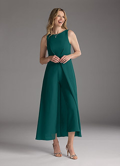 Azazie Anitta Kleider für die Brautmutter Overall/Jumpsuit Plissee Stretch-Krepp Kleid Pfau image1