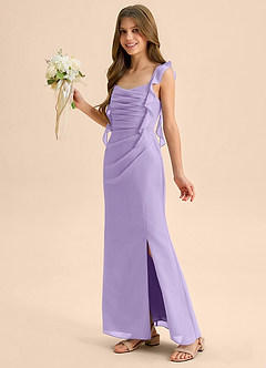 Azazie Jessamine Junior Lilac Mermaid Sweetheart Neckline Chiffon Dress image6
