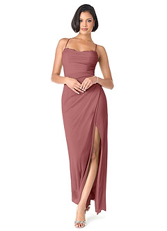 Azazie Ashana Bridesmaid Dresses Amethyst Sheath Sweetheart Lace Mesh Dress image1