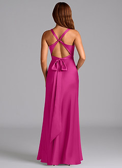 Azazie Hati Brudtärnklänningar Klä av Sjöjungfru i Stretch Satin Fuchsia image7