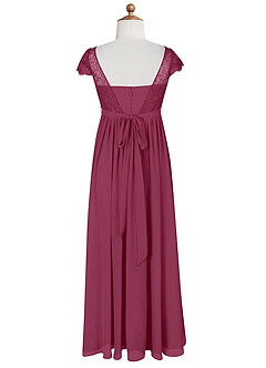 Azazie Silvermist Junior Mulberry A-Line Pleated Chiffon Dress image9