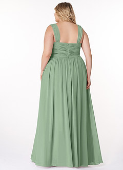 Azazie Zapheira Bridesmaid Dresses Matcha A-Line Ruched Chiffon Dress image8