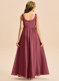 Azazie Delia Junior Abito A-Line in Chiffon Fiocco Merlot image6