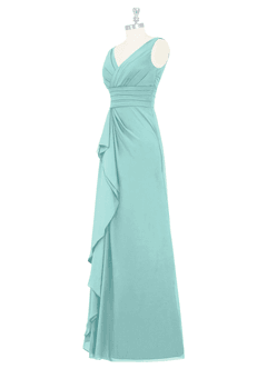 Azazie Julianna Brautjungfernkleider A-Linie Chiffon Kleid Aqua image8