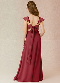 Azazie Everett Junior Pomegranate A-Line Chiffon Dress image1