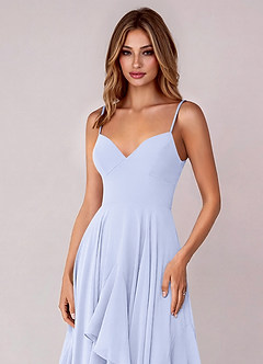 Azazie Zaina Robes de demoiselle d'honneur Robe Trapèze en Mousseline de soie Lavande image2