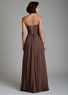 Azazie Ira Bridesmaid Dresses Ganache A-Line Corset Chiffon Dress image2