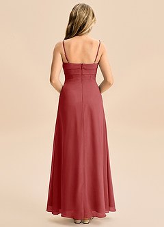 Azazie Jordyn Junior Vestido de Óxido de Gasa de Corte en A con Escote de Corazón image2