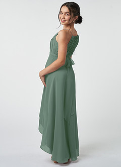 Azazie Oaklynn Junior Eucalyptus A-Line Pleated Chiffon Dress image5