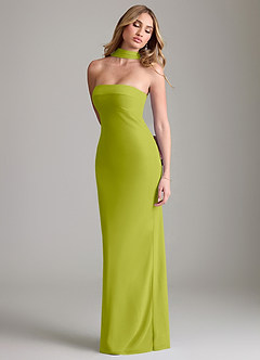 Azazie Lusinda Bridesmaid Dresses Lemongrass Mermaid Off the Shoulder Chiffon Convertible Dress image7