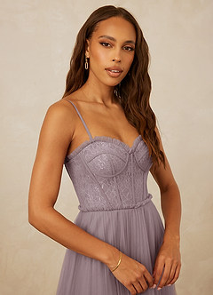 Christian Siriano Bridal for Azazie 1015 Bridesmaid Dresses Pleated Tulle and Chantilly Lace A-line Dress image6
