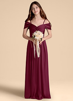 Azazie Kaitlynn Junior Vestido de Mora de Satén Elástico de Corte en A con Vestidos sin tirantes image4