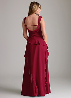 Azazie Sloane Bridesmaid Dresses Burgundy A-Line Sweetheart Neckline Chiffon Dress image2