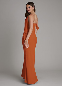 Azazie Yura Bridesmaid Dresses Cinnamon Mermaid Off the Shoulder Chiffon Dress image6