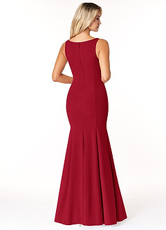 Azazie Rogue Bridesmaid Dresses Scarlet Mermaid Scoop Side Slit Stretch Crepe Dress image2