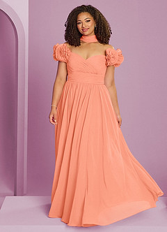 Barbie ♥ Azazie Bridesmaid Dresses Sunset A-Line Off the Shoulder Chiffon Convertible Dress image15