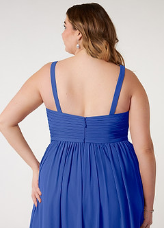 Azazie Chanel Robes de demoiselle d'honneur Robe Trapèze en Mousseline de soie Plissée Bleu Roi image11