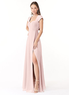 Azazie Hainsly Final Sale Blushing Pink A-Line Sweetheart Neckline Chiffon Dress image3