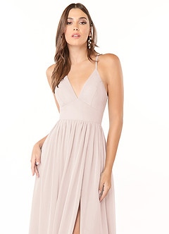 Azazie Aaida Abiti da Damigella Abito A-Line in Chiffon Corsetto Petalo Di Rosa image6