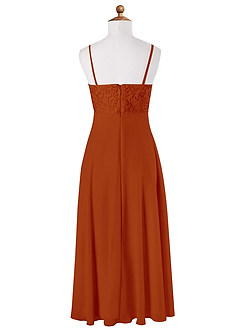 Azazie Sonya Junior Paprika A-Line Lace Chiffon Dress image6