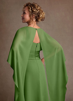 Azazie Marilla Kleider für die Brautmutter A-Linie Plissee Chiffon Kleid Basilikum image7