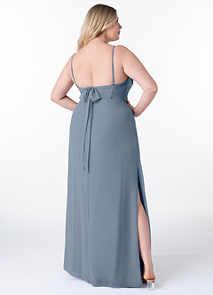 Azazie Mai Bridesmaid Dresses Twilight Sheath Pleated Chiffon Dress image9