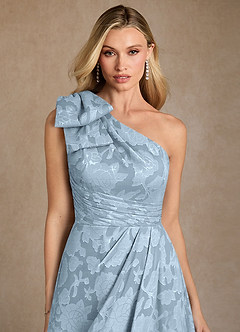 Azazie Easton Moeder van de bruid jurken Baljurk Jurk van Bloemen Burn-out One-Shoulder Hemelsblauw image3
