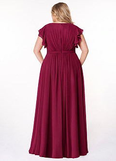Azazie Daphne Modest Bridesmaid Dresses A-Line Ruffled Chiffon Floor-Length Dress image7