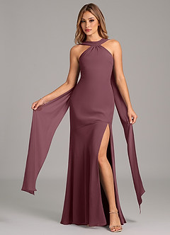 Azazie Kinsley Bridesmaid Dresses Sangria Mermaid Pleated Chiffon Dress image5