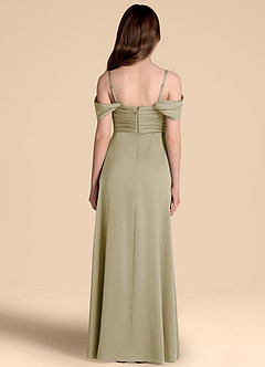 Azazie Kaitlynn Junior Klä av A-Line i Stretch Satin Av axeln image2