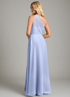 Azazie Phaedra Bridesmaid Dresses Ice A-Line One Shoulder Chiffon Dress image2