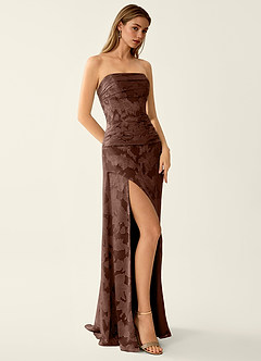 Arabella Grace Mocha Coco Jacquard Corset Sparkly Prom Dress image3