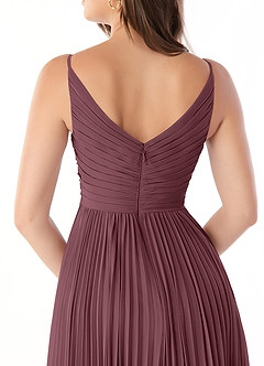 Azazie Raychelle Bridesmaid Dresses Sangria A-Line V-Neck Chiffon Dress image7