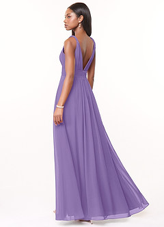 Azazie Maren Bridesmaid Dresses Tahiti A-Line Pleated Chiffon Dress image4