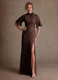 Azazie Hypatia Suknie dla Matki Panny Młodej Osłona Pofałdowany Kwiatowe wypalenie Długość podłogi Sukienka image1